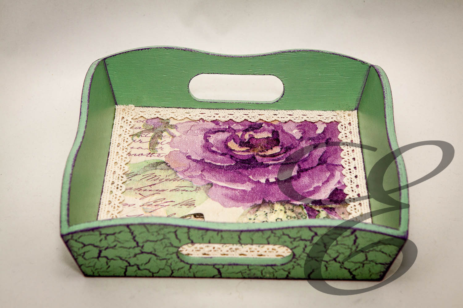 Brotkorb mit Blumenmotiv – Handgefertigtes Unikat von E-Family Jestetten