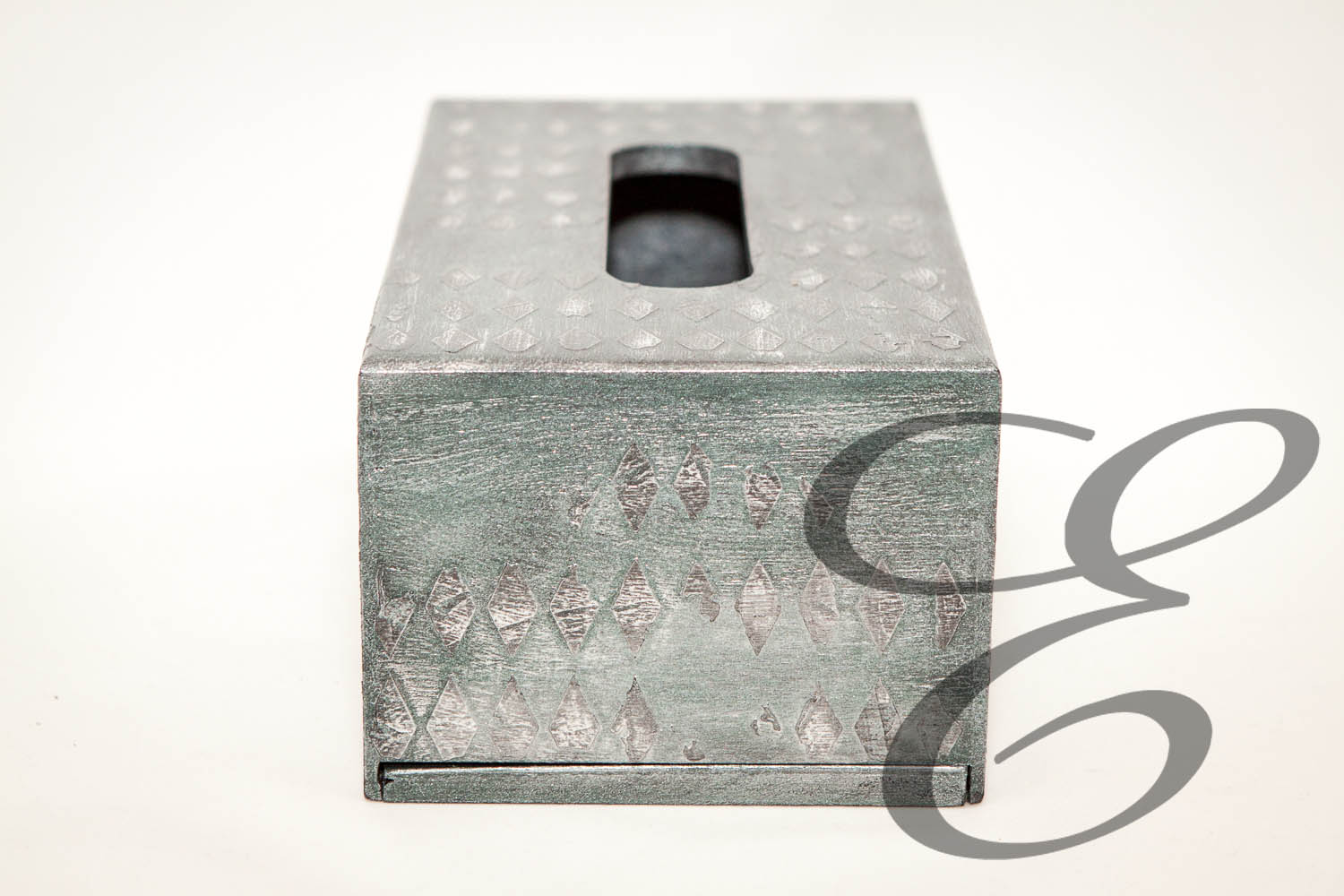 Kosmetiktücherbox Silber Grau – Handgefertigtes Unikat von E-Family Jestetten